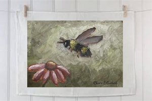Flower & Bee Tea Towel