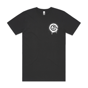European Garage men's small spray Logo T-Shirt- Black